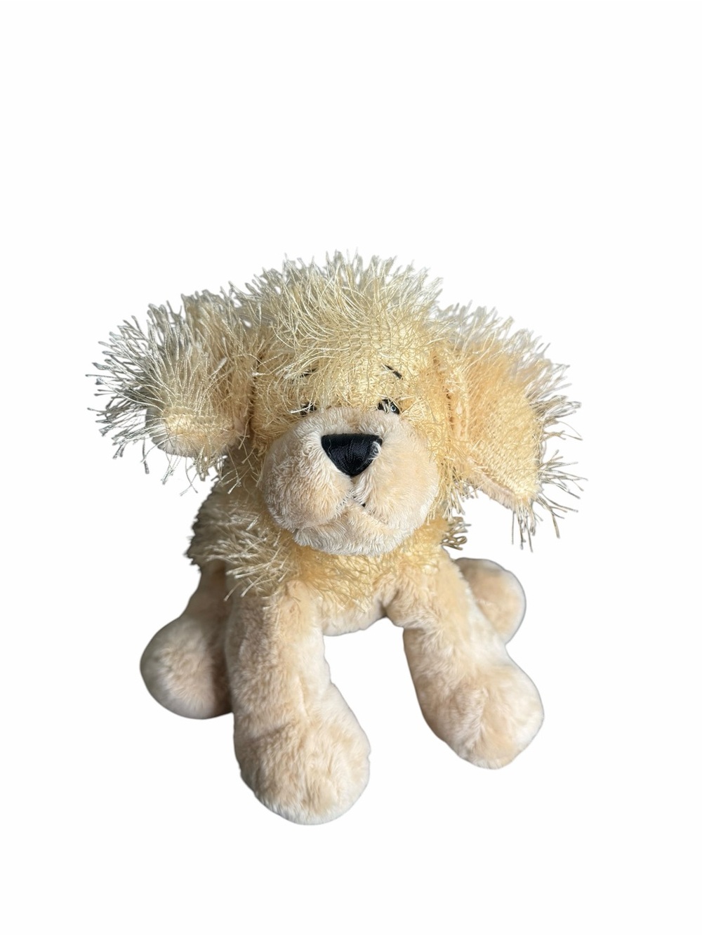 Ganz Shaggy Puppy Dog Plush Cream Floppy Stuffed Animal 8”